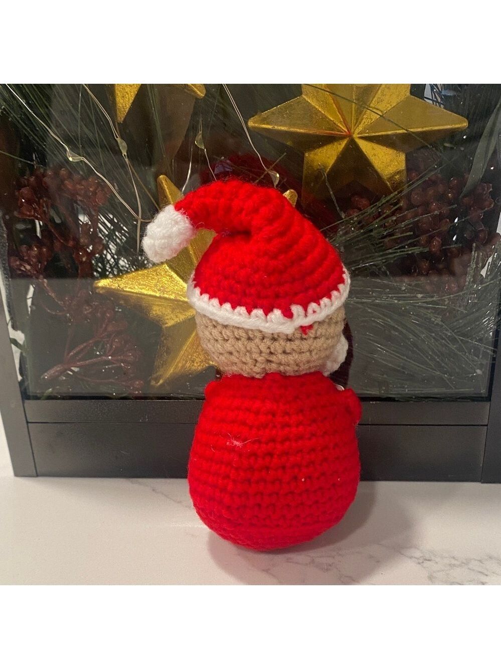 Handmade Crochet Santa Plush Christmas Decor Gift 5” - Picture 4 of 6